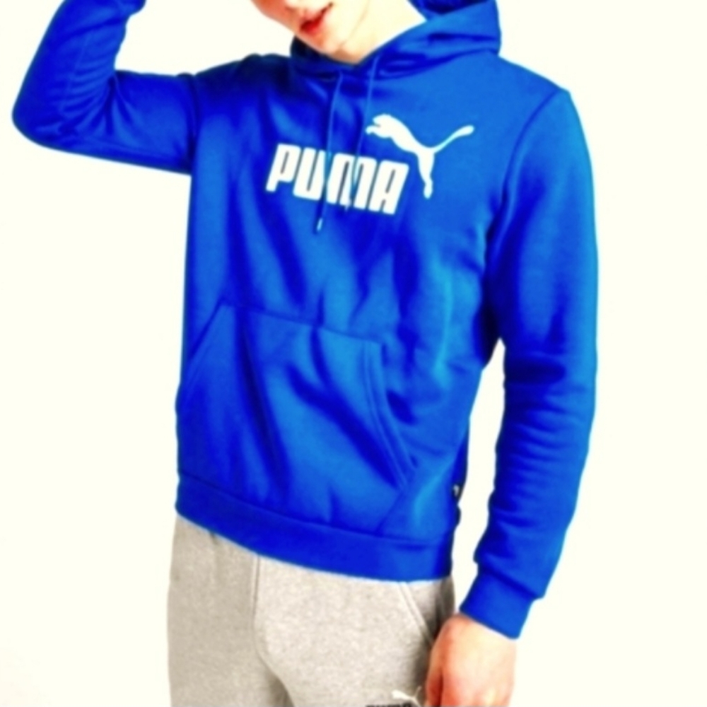 (M)🆕️PUMA🌟Host Pick🌟 Rare Royal Blue💙 Sweatshirt Hoodie Ptp20"×L25"
